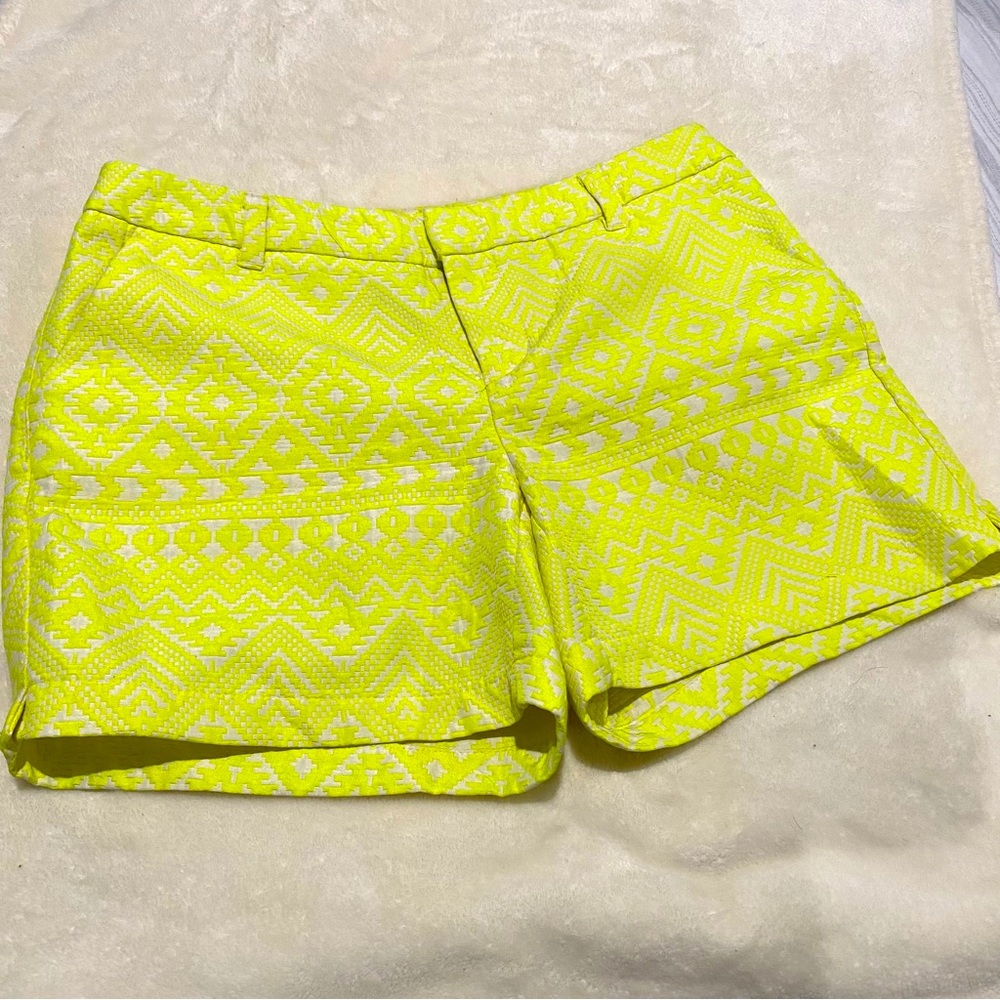Merona Neon Yellow Patterned Shorts